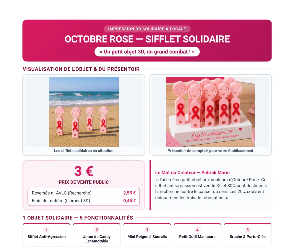 [Octobre Rose] 🎀 Sifflet Solidaire Octobre Rose